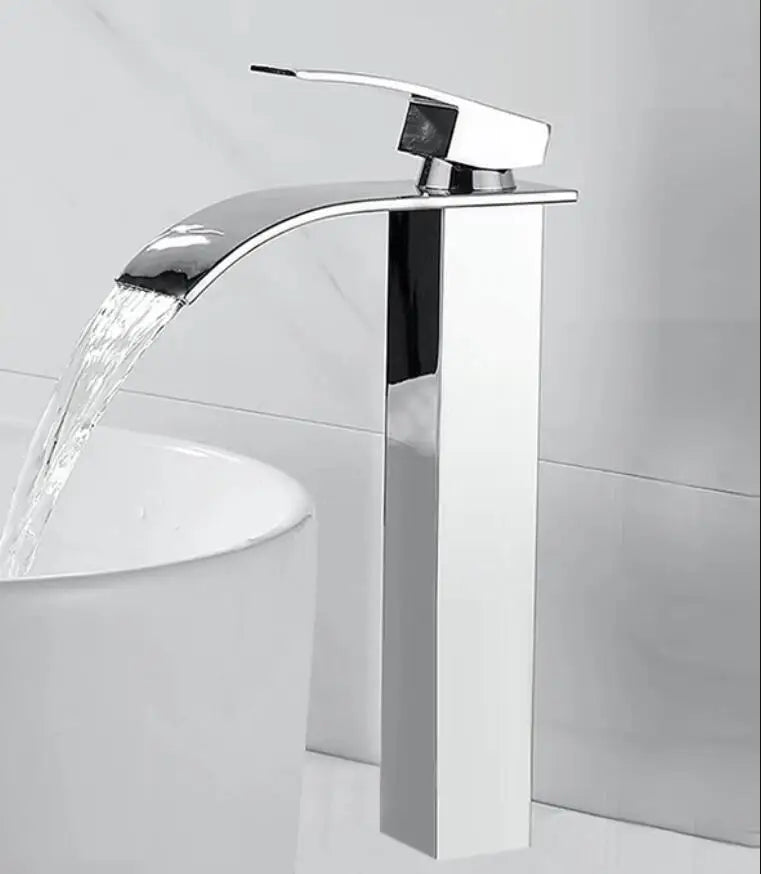 DecorBites™ Robinet de salle de bain doré : Robinet mitigeur cascade en laiton or rose pour lavabo