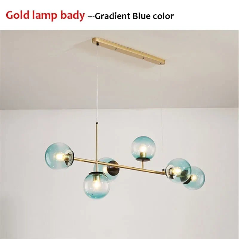 مصباح قلادة LED كروي زجاجي DecorBites™ ثريا عصرية لديكور غرفة المعيشة