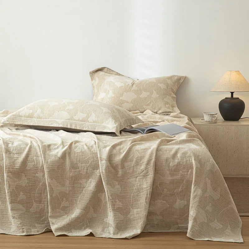 DecorBites™ Cotton & Linen Bed Sheet Set: Luxury, Skin-Friendly, All Seasons, Queen & King Sizes