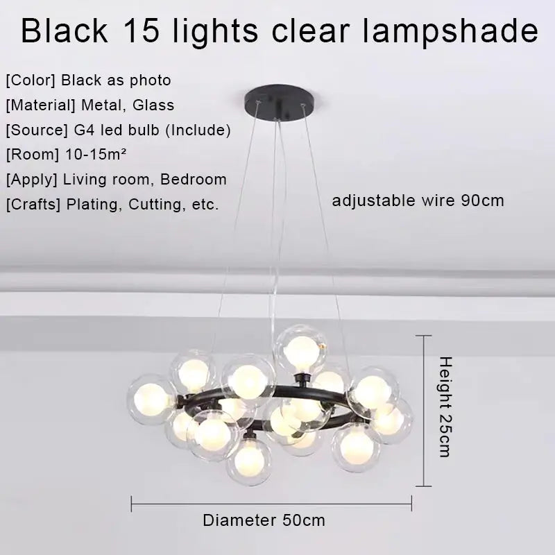 نجفة ديكور بايتس™ الذهبية بإضاءة LED، مصباح معلق عصري لغرفة المعيشة، المطبخ، غرفة النوم، غرفة الطعام