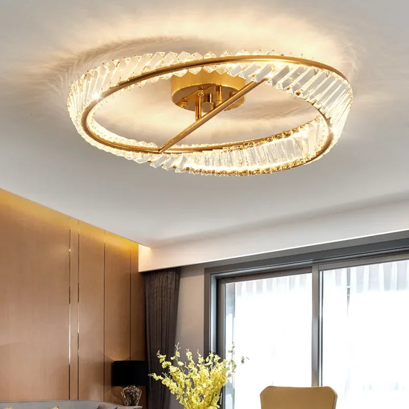 DecorBites™ Crystal LED Chandelier: Luxury Modern Bedroom & Living Room Ceiling Light