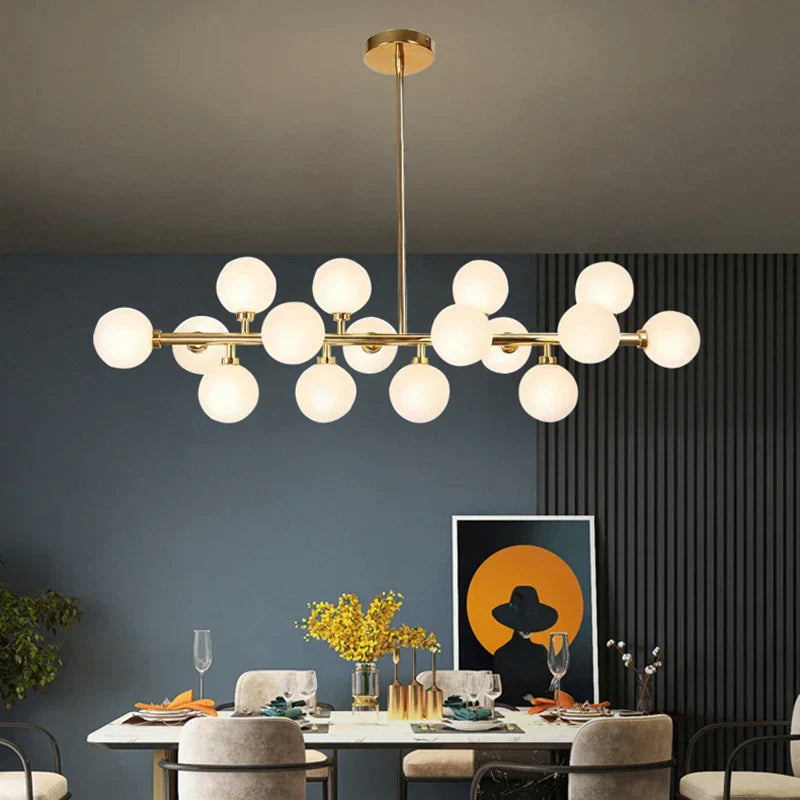 DecorBites™ Glass Ball LED Chandelier for Home Interior Lighting and Kitchen Staircase