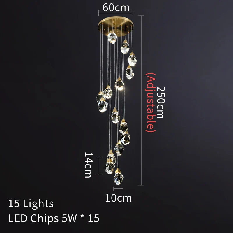 DecorBites™ ثريا سقف كريستالية LED: إضاءة أنيقة لديكور المنزل