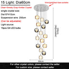 Modern Nordic Crystal Cluster Pendant Light