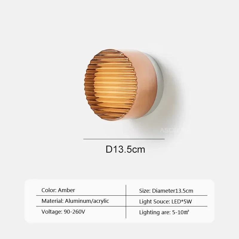 DecorBites™ Amber Jelly LED Wall Sconce Light for Bedside Room Decor, Smoke Grey