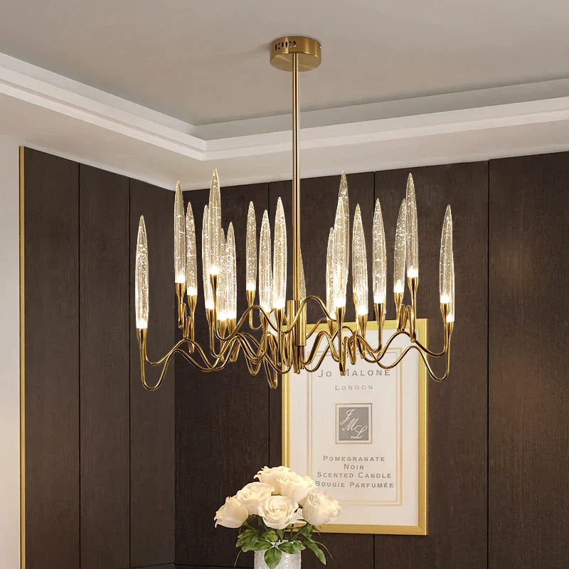 DecorBites™ Crystal Branch Chandelier: Nordic LED Pendant Light for Home Décor & Wedding Lighting