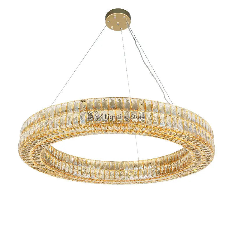 DecorBites™ مصباح معلق حلقي كريستالي K9: إضاءة LED فاخرة للديكور الداخلي لغرفة المعيشة وغرفة النوم والمطاعم
