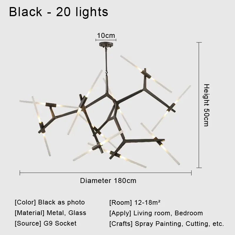 DecorBites™ Glass LED Chandelier Ceiling Light for Modern Nordic Design Home Decor