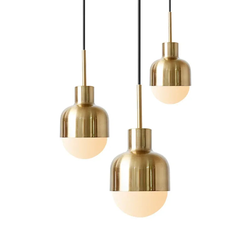 DecorBites™ مصابيح قلادة LED حديدية ذهبية لغرفة الطعام بالمطبخ، مصابيح معلقة عصرية