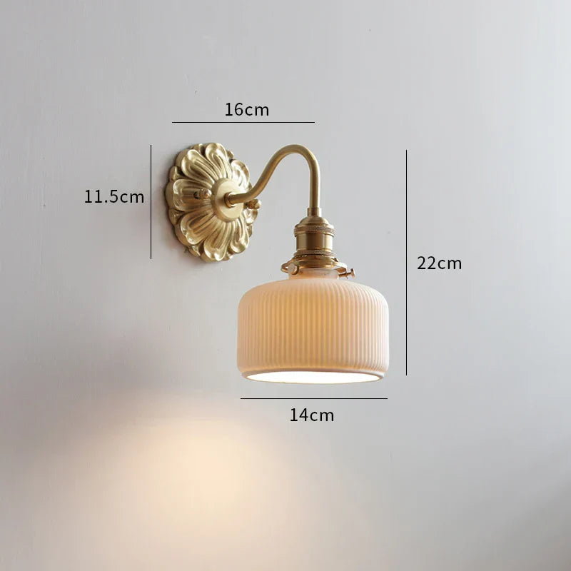 DecorBites™ Frosted Glass LED Wall Light Switch Socket Copper Lampara Pared