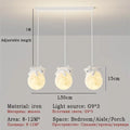 ثريات غرف الأطفال LED من DecorBites™ بتصميم دب أبيض وأرنب، مصباح معلق زجاجي لجانب السرير
