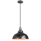 Vintage Black Metal Dome Pendant Light