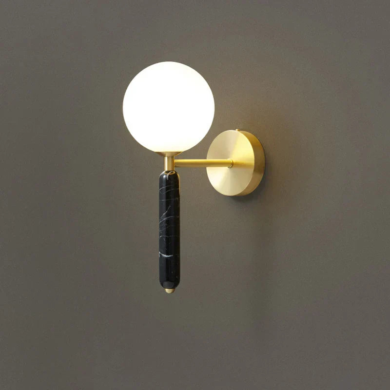 DecorBites™ Italian Green Marble Glass Ball Wall Lamp for Hotel Restaurant Decor