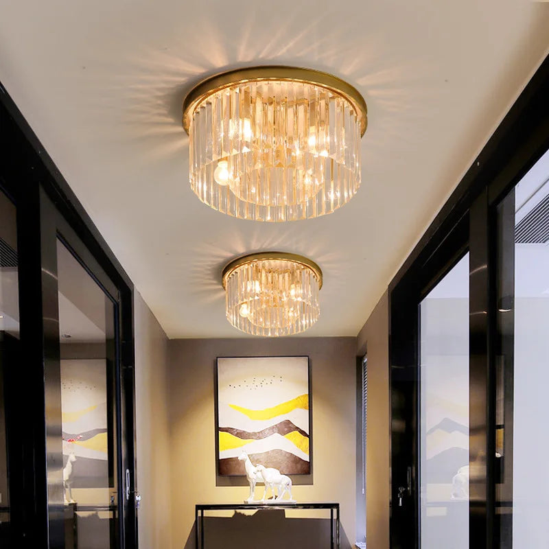 DecorBites™ Crystal Flush Mount Ceiling Light for Home Hotel Restaurant Decoration