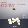 DecorBites™ Clear Glass LED Chandelier: Modern Nordic Hall Parlor Lighting Fixture