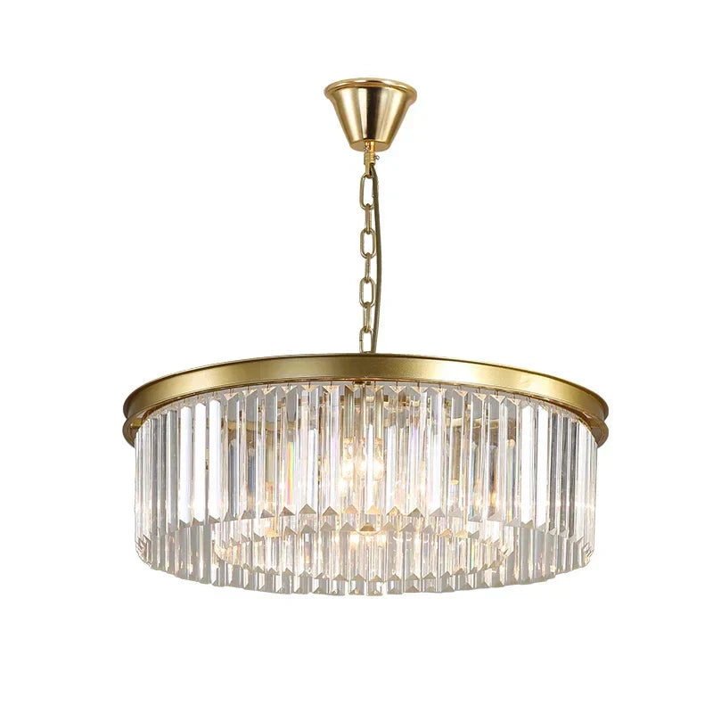 DecorBites™ مصابيح متدلية كريستالية ذهبية وسوداء معدنية، ثريات LED معلقة
