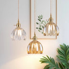 Vintage Champagne Glass Pendant Light With Iron Finish