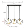 DecorBites™ Industrial LED Hanging Pendant Light Fixture for Dining Room and Living Room