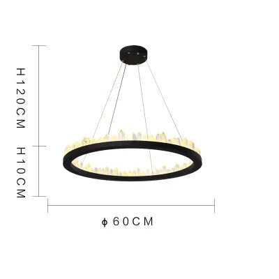 DecorBites™ Crystal LED Pendant Lights: Modern Gold Black Industrial Lamp for Stylish Illumination