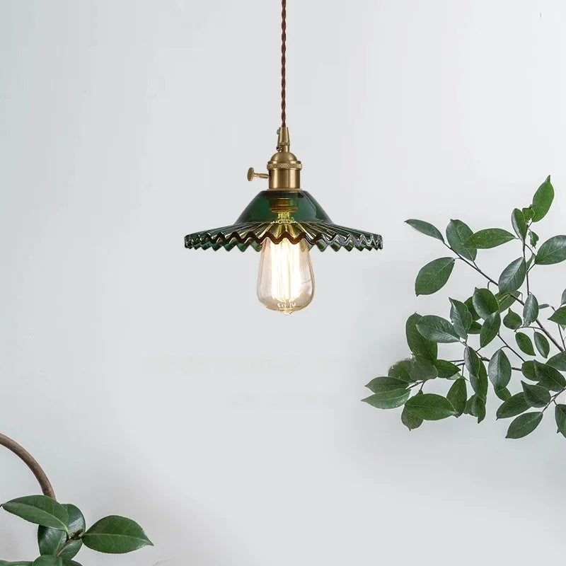 مصابيح إضاءة معلقة DecorBites™ LED زجاجية خضراء - طراز نورديك بسيط لغرفة النوم وغرفة المعيشة