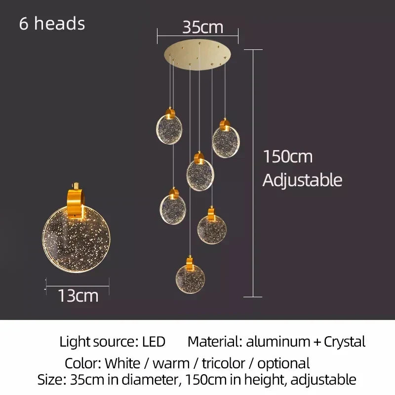 ثريا كريستال LED من DecorBites™ لديكور غرف المعيشة الحديثة