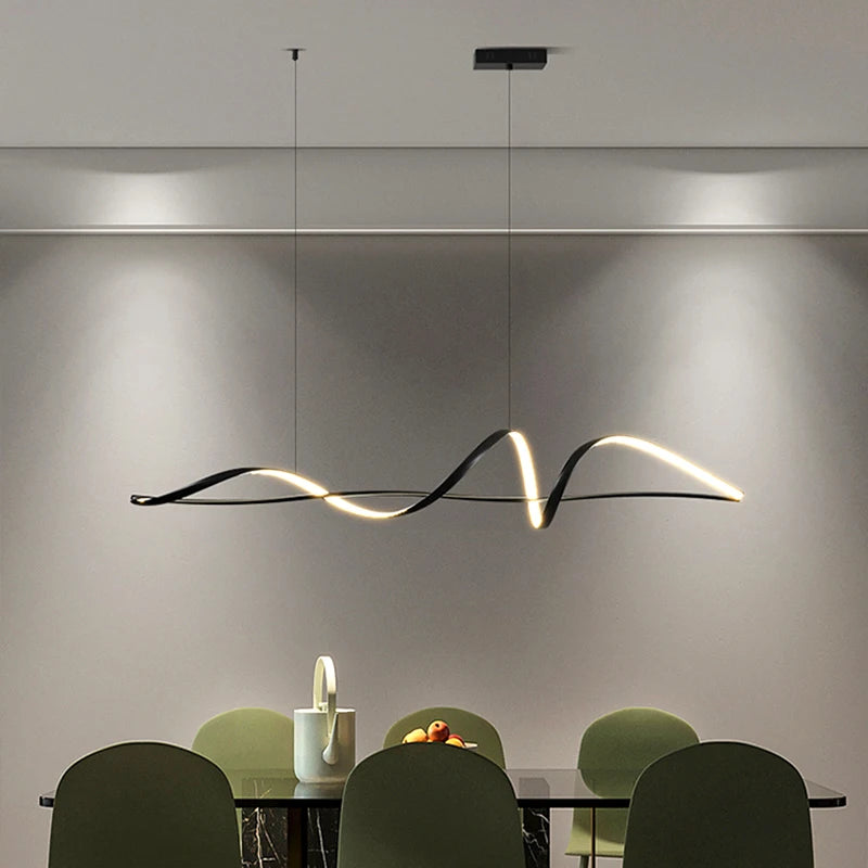 Modern Linear Acrylic Pendant Light in Gold or White