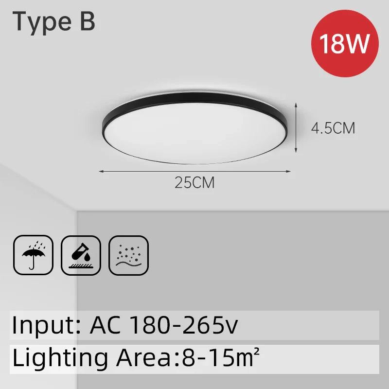 مصباح لوح الثريا السقفية LED من DecorBites™ لإضاءة ديكور المنزل