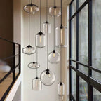 Handmade Glass Nordic Pendant Light With Chrome Finish