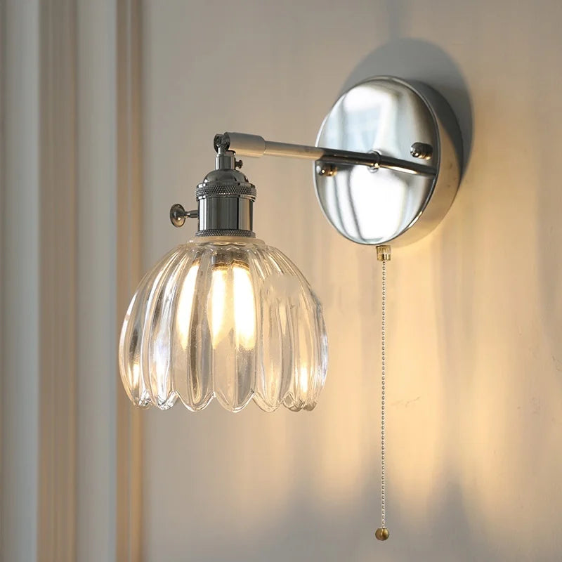 DecorBites™ Clear Glass Iron Wall Lamp - Dual Light Up Down Rotate for Home Décor