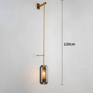 Applique murale en verre doré DecorBites™ : Lampe murale industrielle E14 post-moderne pour la décoration intérieure