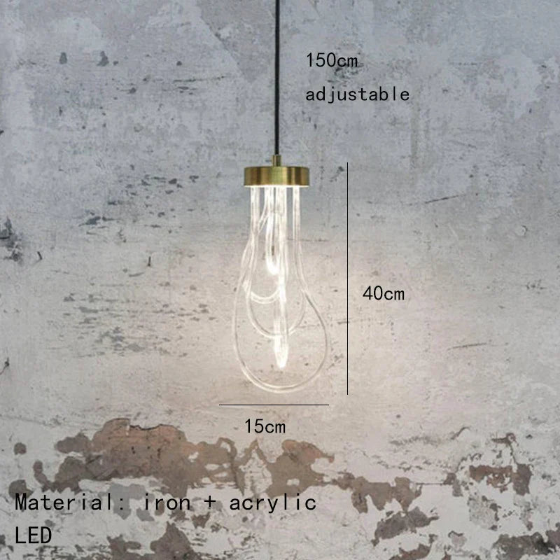 DecorBites™ مصباح قلادة LED أكريليك لغرفة النوم وغرفة الطعام
