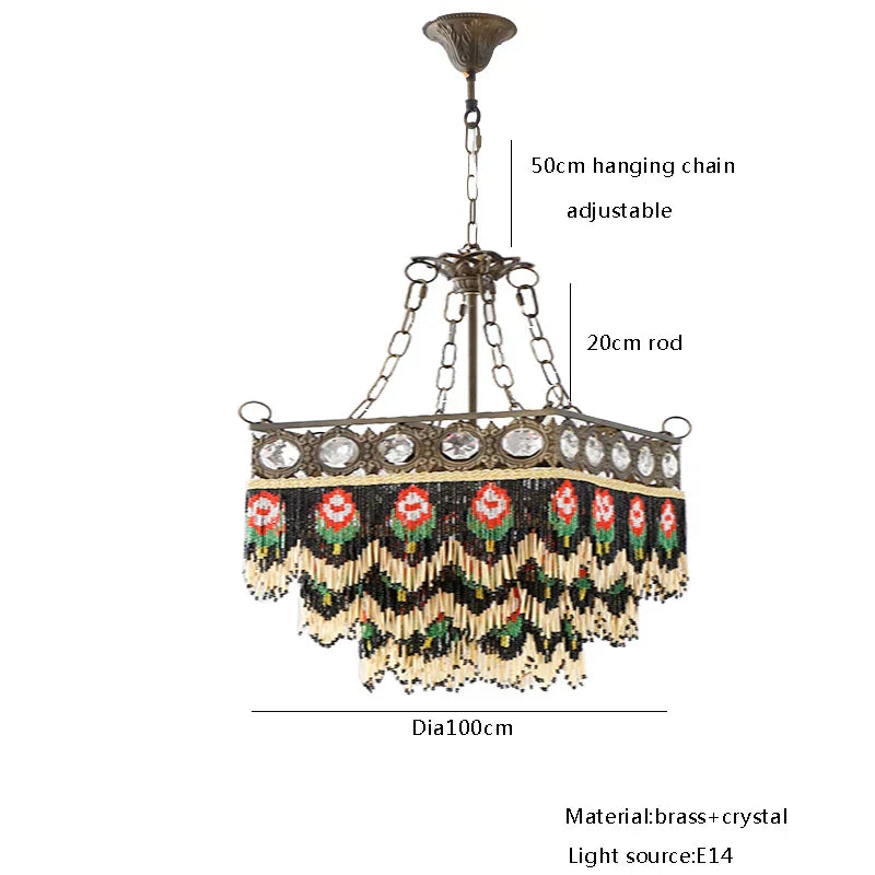 DecorBites™ French Brass Crystal Ceiling Chandelier | Classic European Hanging Lamps