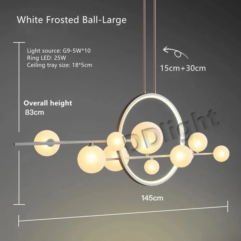 DecorBites™ Glass Bubble LED Ceiling Chandelier for Dining Room and Cloths Store