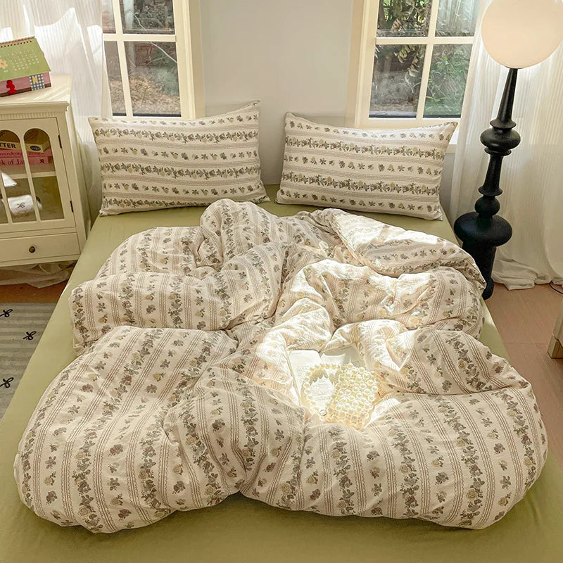 طقم مفروشات من القطن مزدوج الطبقات من DecorBites™ - طقم لحاف عالي الجودة وفائق النعومة