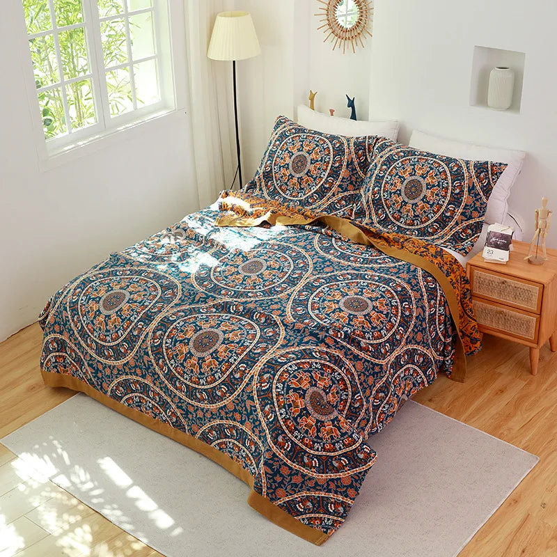 Couverture Serviette en Gaze de Coton DecorBites™ - Jacquard Double Face Teint en Fil pour Adultes et Enfants
