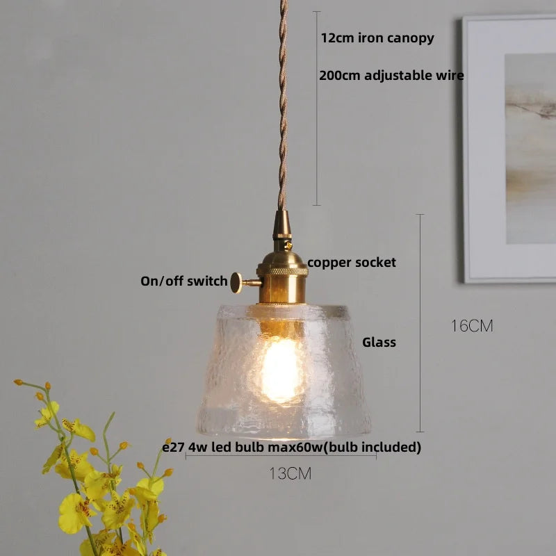 DecorBites™ Clear Glass LED Pendant Light for Reading Living Dining Room