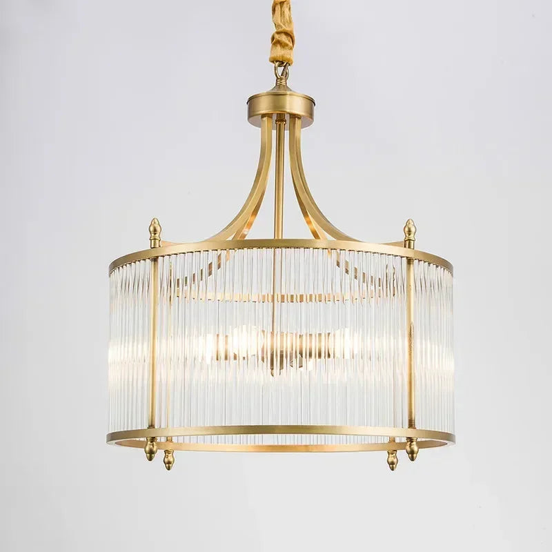 مصباح سقف معلق LED من الزجاج النحاسي الذهبي من DecorBites™