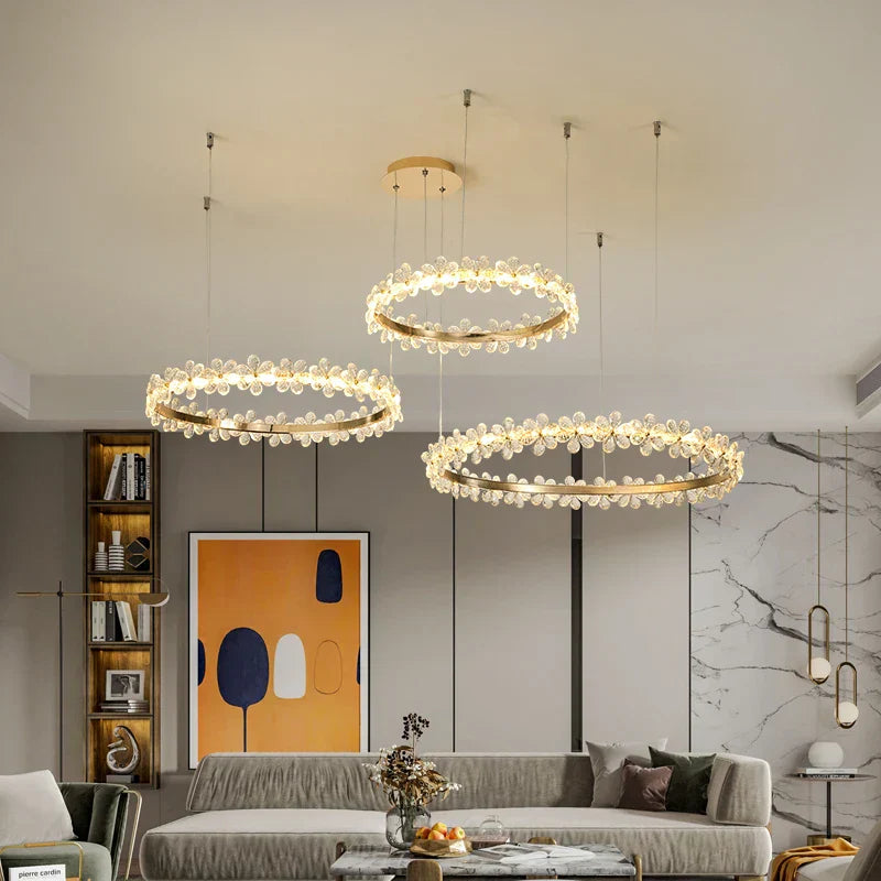 DecorBites™ Crystal LED Chandelier for Home Decor & Luxury Lighting