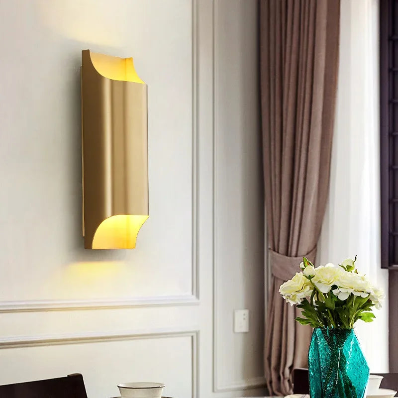 DecorBites™ Contemporary Copper Brass Wall Sconce Minimalist Design for Study Living Room Bedside