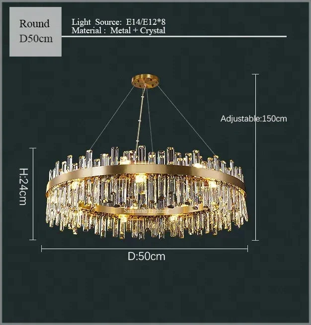 DecorBites™ Crystal LED Chandelier for Luxurious Living & Dining Spaces