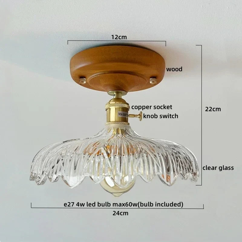 DecorBites™ LED Wood Canopy Ceiling Lamp Modern Living Room Light Fixtures