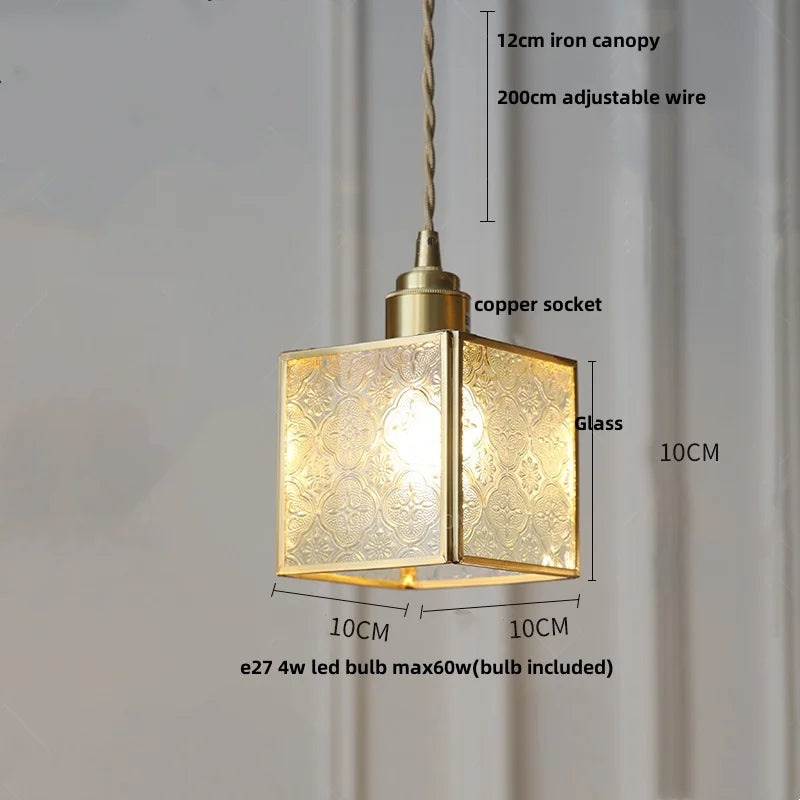 DecorBites™ Blue Glass LED Pendant Lights Adjustable Hanging Lamp Luminaire