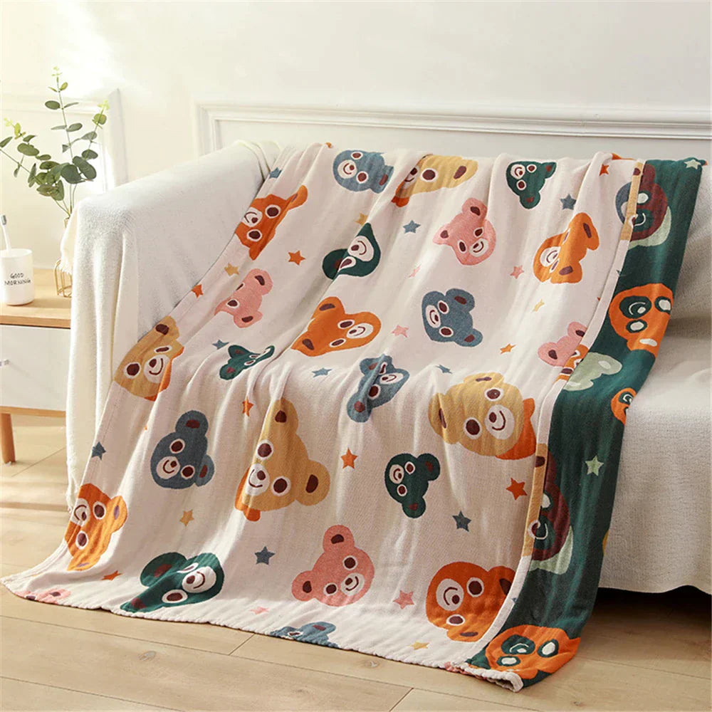 DecorBites™ Kids' 5-Layer Gauze Cotton Bath Towel - 120*150 CM