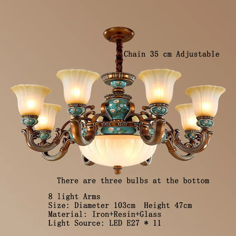 ثريا DecorBites™ الكلاسيكية من الراتنج لإنارة فاخرة لغرفة المعيشة وغرفة الطعام وغرفة النوم
