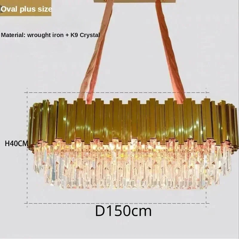 DecorBites™ Crystal Art LED Ceiling Chandelier: Luxury Living Room Round Lamp