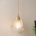 Vintage Nordic Striped Glass Pendant Light