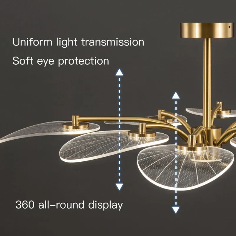 DecorBites™ Golden Art Peacock LED Chandelier for Modern Luxury Living Room Bedroom Dining Hotel