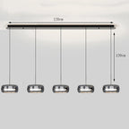 Modern Glass Ring Pendant Light in Iron