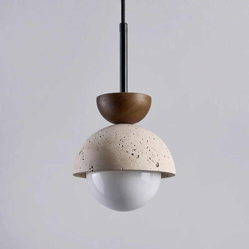 DecorBites™ Yellow Travertine LED Pendant Lights for Kitchen Island Bedroom Dining Table