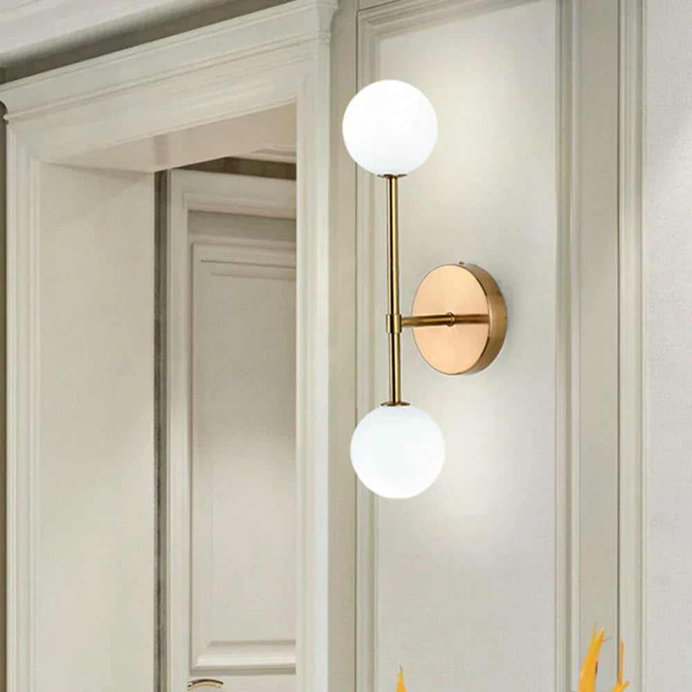 DecorBites™ Frosted Glass Ball LED Wall Sconce - Indoor Home Lighting Fixture